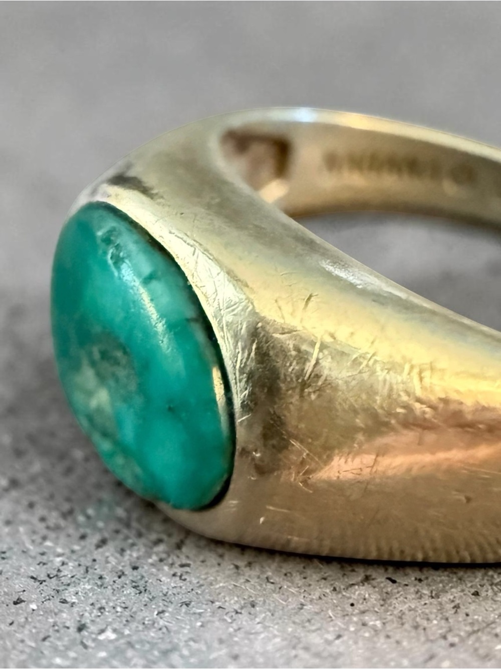 Vintage Kabana 925 Sterling Silver Natural Turquoise Ring Size 9.75